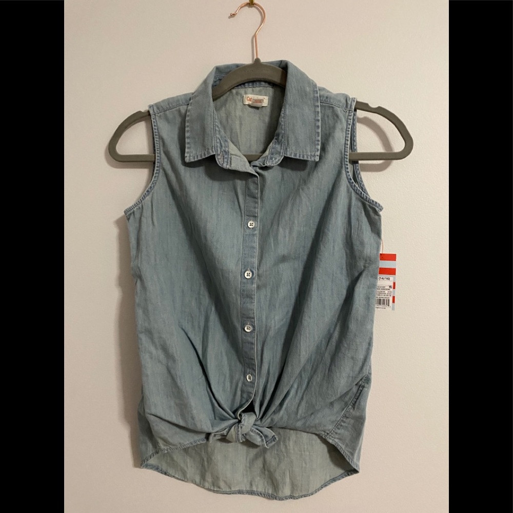 Cat & Jack Sleeveless Chambray Top - NWOT